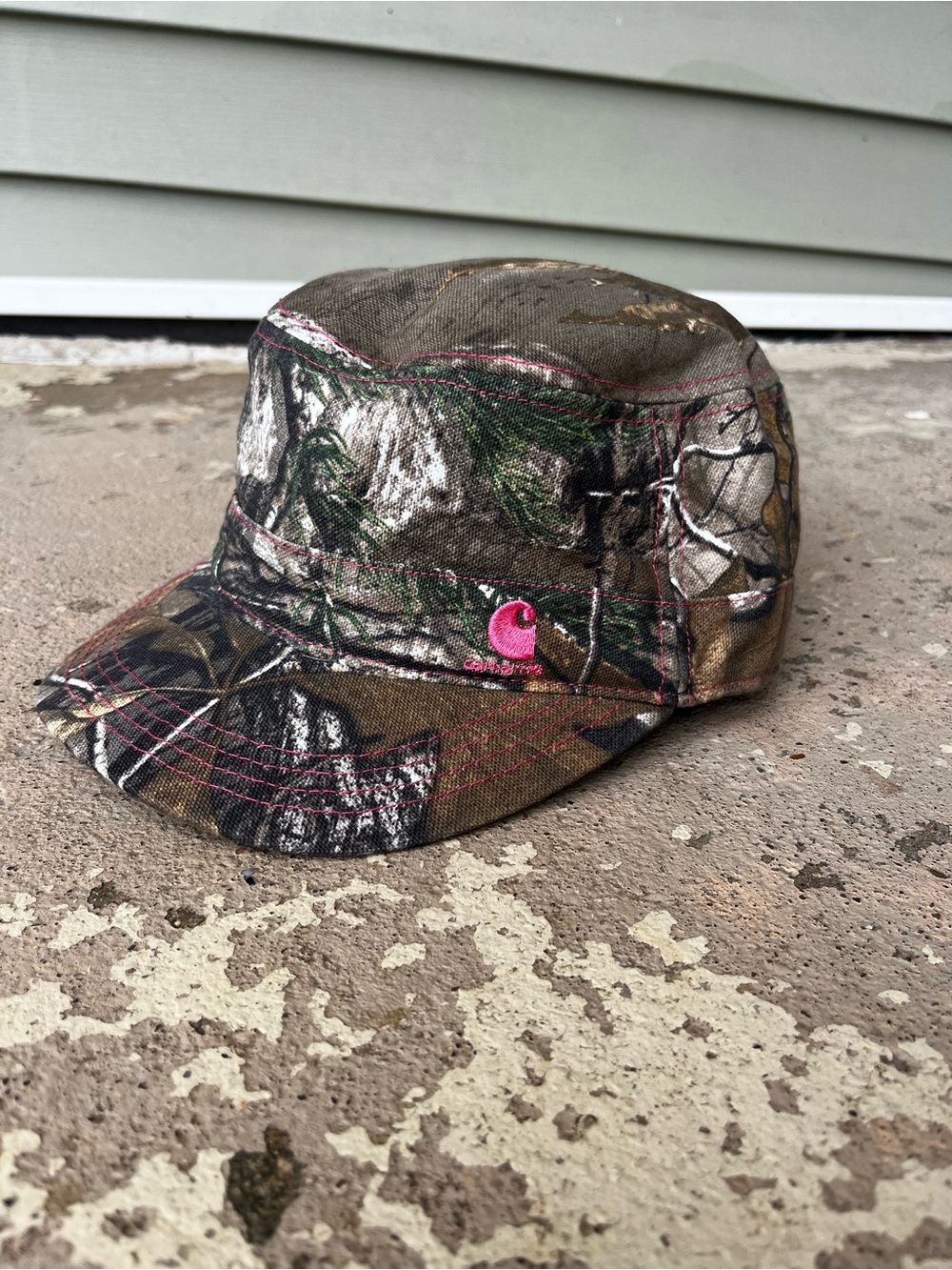 New Carhartt Camo Military Cap with Pink Logo